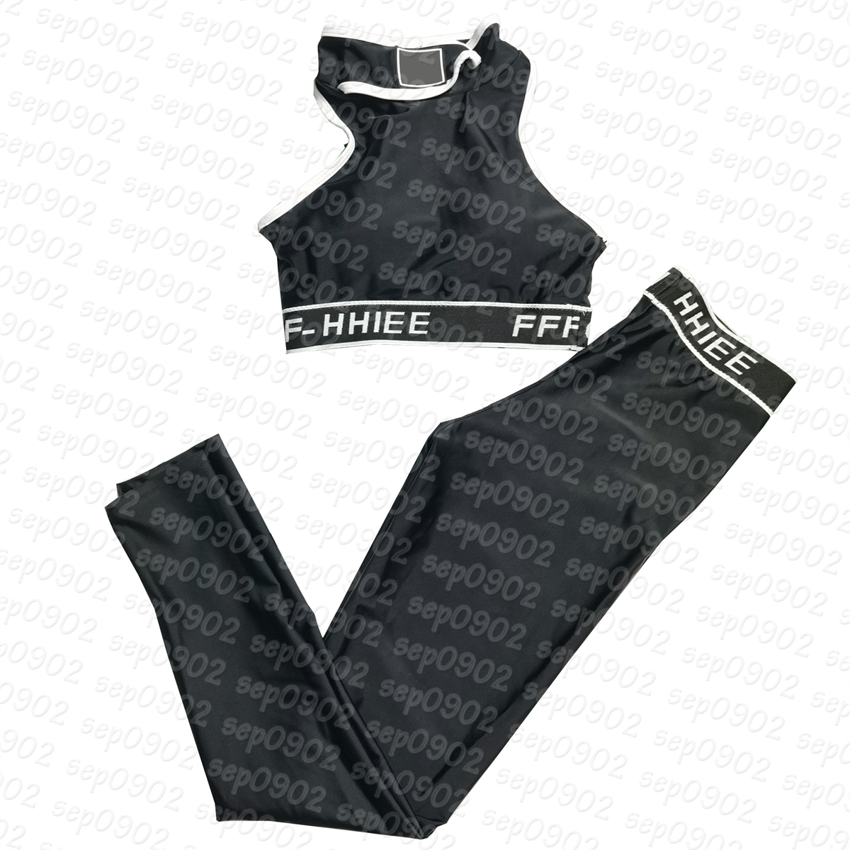 

Women Summer Breathable Tracksuit Short Sport Tops Letters Printed Yoga Leggings Gym Fitness Tracksuits, Black