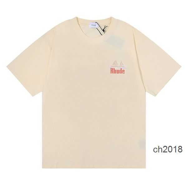 

Desinger Rhude T shirt Brand Mens shirts Men Women High Quality 100%Cotton Clothings Hip Hop Top Tees -XXL PSAY, Rhude-1