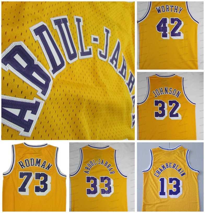 Retro Mens Basketball Jersey Kareem Abdul Jabbar Chamberlain Dennis Rodman JOHNSON Stitched Jersey-image-868189009