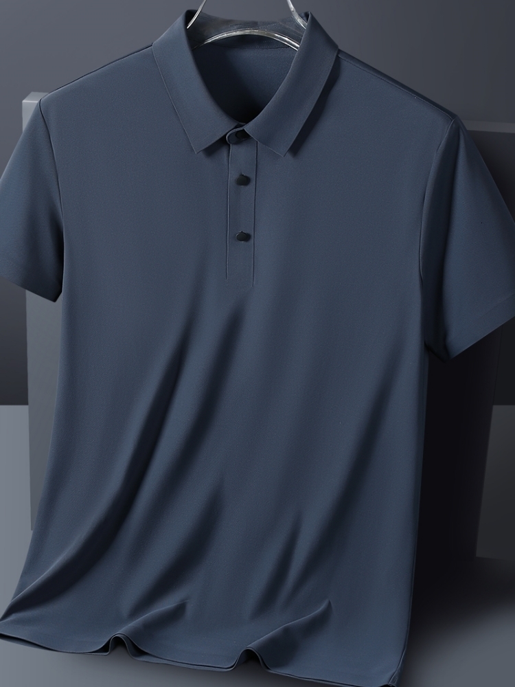 Men's Polos Large Size 8xl 7xl Summer Men Polo Shirts Ice Silk Short-sleeved Tee Breathable Cool Quick-dry Nylon Polos Golf T Shirts Male 23052