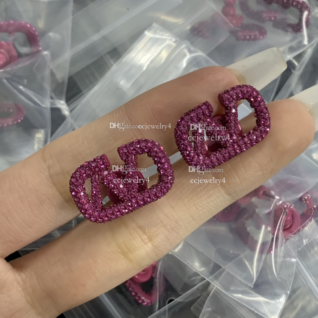 Boucles d'oreilles Lettre V Designer Stud Earing Luxe Femmes Mode V Logo Hoop Bijoux Perle Valentinoity Boucles D'oreilles 2333