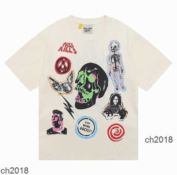 

2023 Men's T-shirts Designer Galleryes depts Shirt Alphabet Print Trendy Trend Basic Casual Fashion Loose Short T-shirt Half Sleeve TeeS 290I, 25t