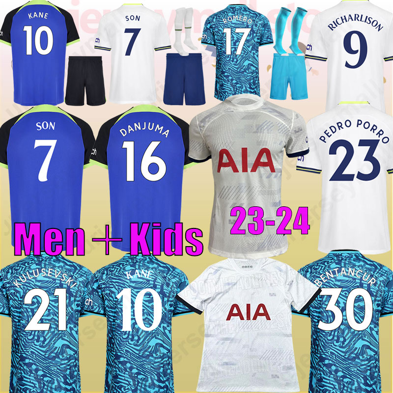 

SON KANE 2024 TOP Hot Tottenham Soccer Jerseys 23 24 Football shirt LUCAS HOjbjerg ROMERO REGUILON BRYAN KULUSEVSKI BENTANCUR KANE RICHARLISON NDOMBELE Men KIDS, Home player patch
