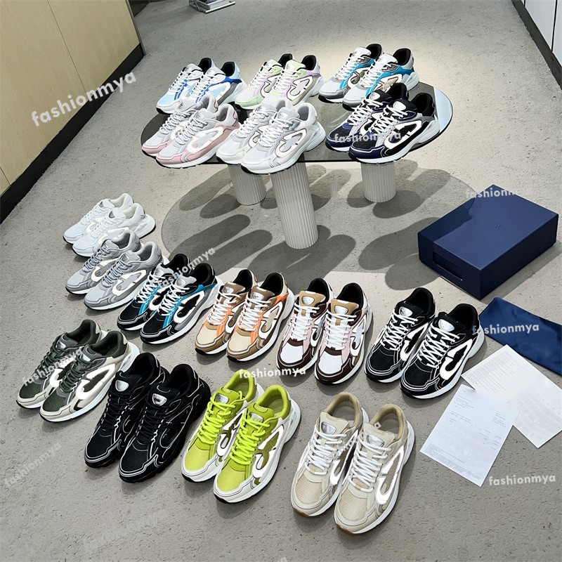 

B30 Sneakers Designer Shoes Men Women Vintage Sneaker Calfskin Shoes Mesh Technical Oblique Runner Trainers Outdoor Shoe Size35-47