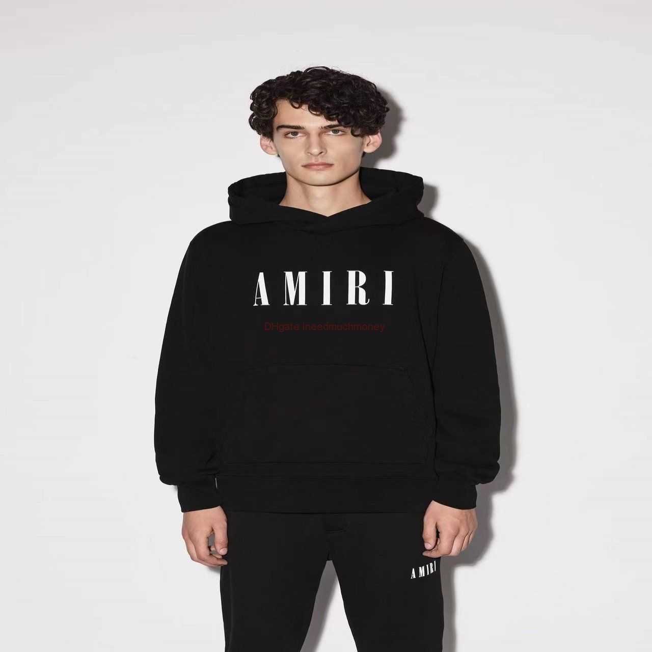 

Designer Clothing Mens Sweatshirts Amires Am Hoodies Amies Cotton Long Sleeved Letter Embroidered Hoodie with Multicolor White Damage Loose Fitting Sweater Fashi, Shipping fee