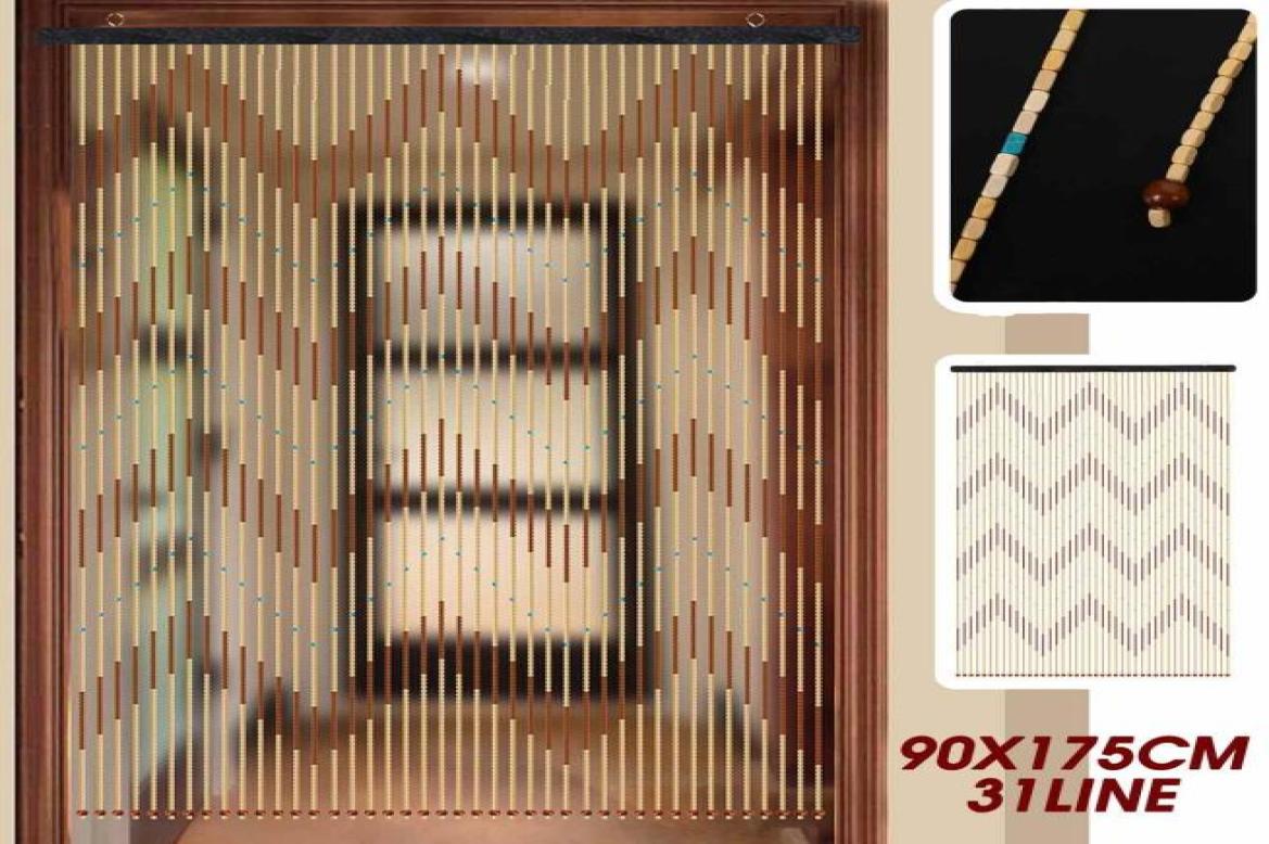 

31 Line Wooden Bead Curtain Fly Screen 4 Wave Handmade Wooden Blinds For Hallway Living Room Door Window Gate Divider LJ2012243624496, Yellow