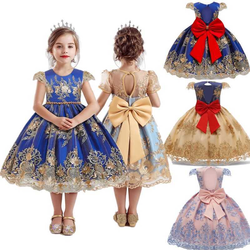 Girl's Dresses Girls' Flower Luxury Princess Party Birthday Christmas Dress 4-10 Year Old Children's Clothing Tank Top G220523