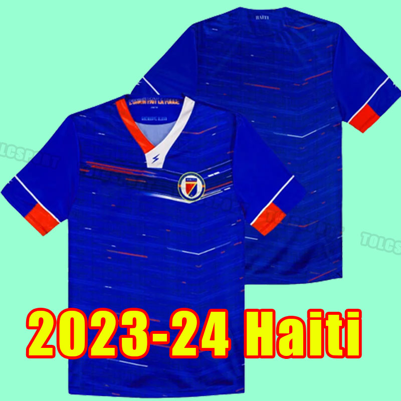 

2023 Haiti National Football Team Mens Soccer Jerseys Home Blue Football Shirt Short Sleeve Uniforms
