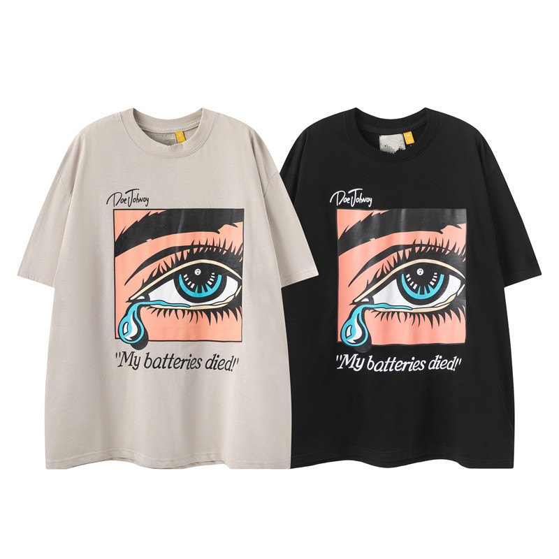 

Men's Fashion Designer Galler t Shirt Luxury Cotton Loose T-shirts Casual Summer Short Sleeves Det Painting Black Back Print Arrow Women Top Sports Tshirts