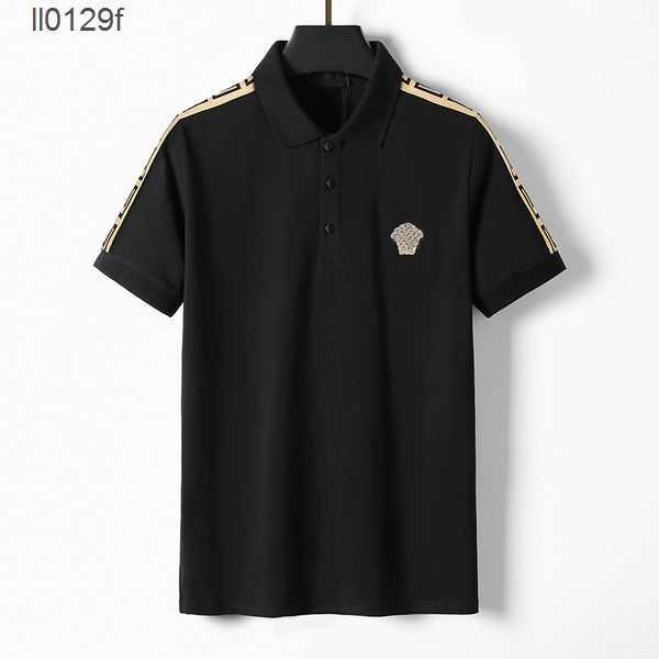 

2023 Mens Stylist Polo Shirts Luxury Italian Men's Polos Designer Clothing Short Sleeves Fashion Summer A portrait T-Shirts vercace shirt Tops black white M-3XL 7F2L