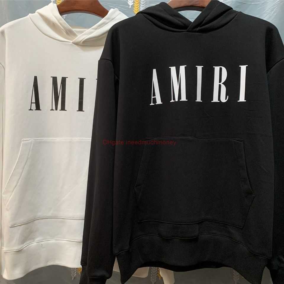 

Designer Clothing Mens Sweatshirts Amires Am Hoodies Amies Letter Printing Unisex Couple Casual Hooded Terry High Street Black White Two Tone Sweater Fashion Stree, Shipping fee