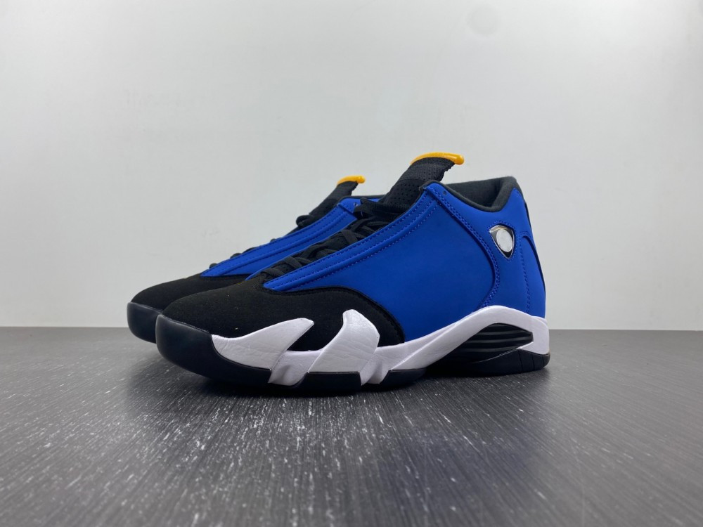 

Retro 14 Laney men's sneakers basketball shoes Have large size 12-13 with Double box Varsity Royal Black Maize 487471-407, Blue