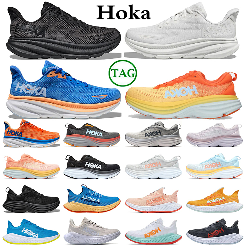 

2023 Hoka One One Hokas Shoes Bondi 8 Clifton Mens Trainers Women Sneakers Coastal Sky Vibrant Orange Impala Summer Song Red sports, 14