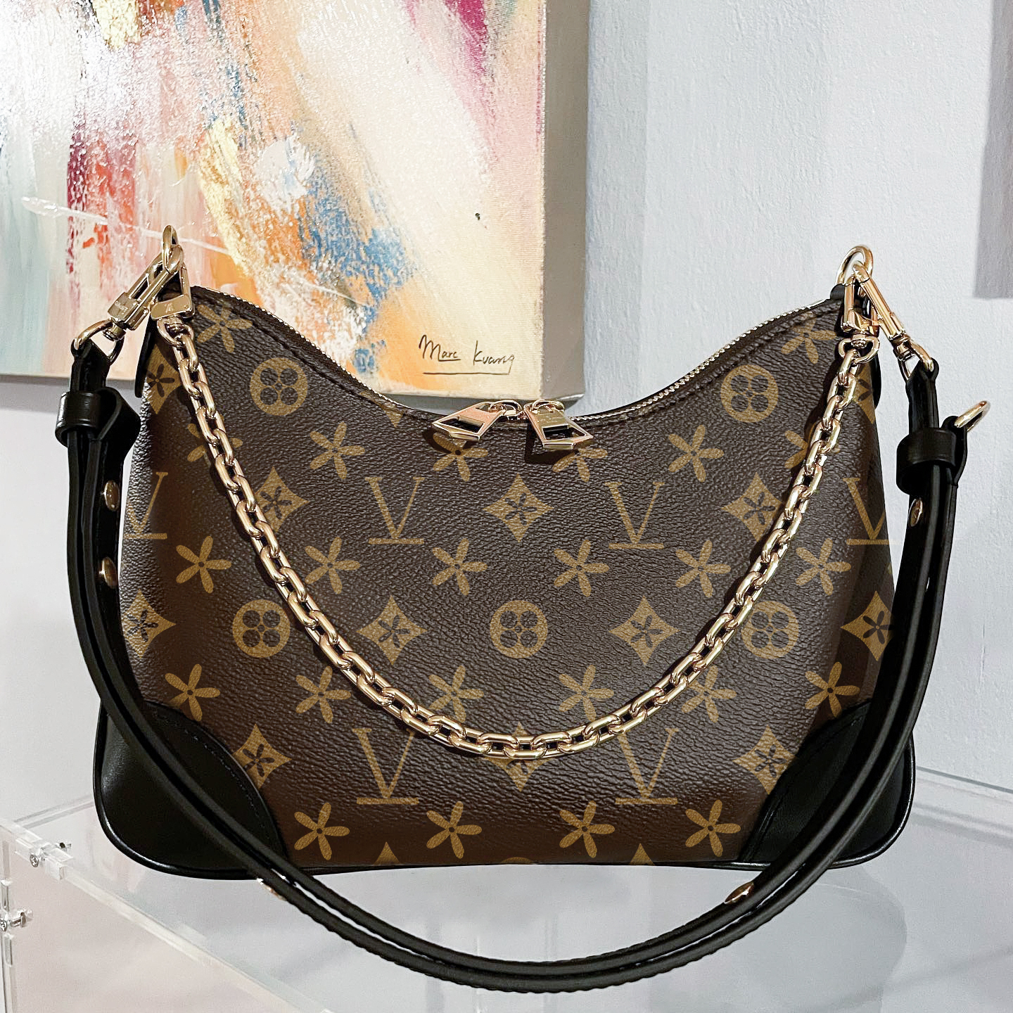 

mens M45832 boulogne shoulder bags louvis Luxury tote crossbody bag leather Womens purse mini pochette designer underarm bag fashion gold chain handbag clutch Bags, Black