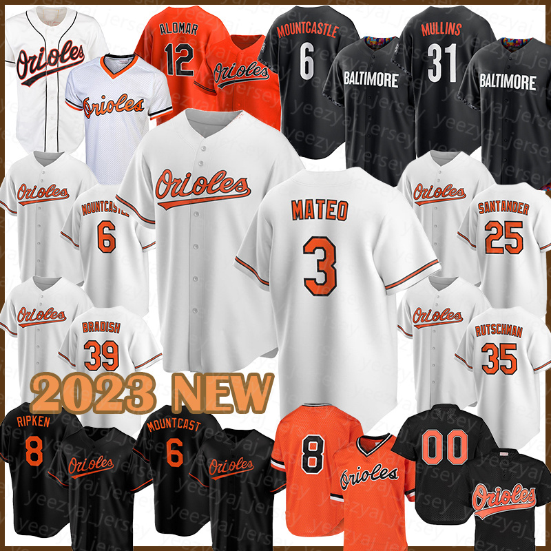 

2023 Baseball Jerseys New 3 Jorge Mateo Orioles 6 Ryan Mountcastle 39 Kyle Bradish Adley Rutschman Anthony Santander Adam Frazier Gunnar Henderson, Jersey(jinying)retro