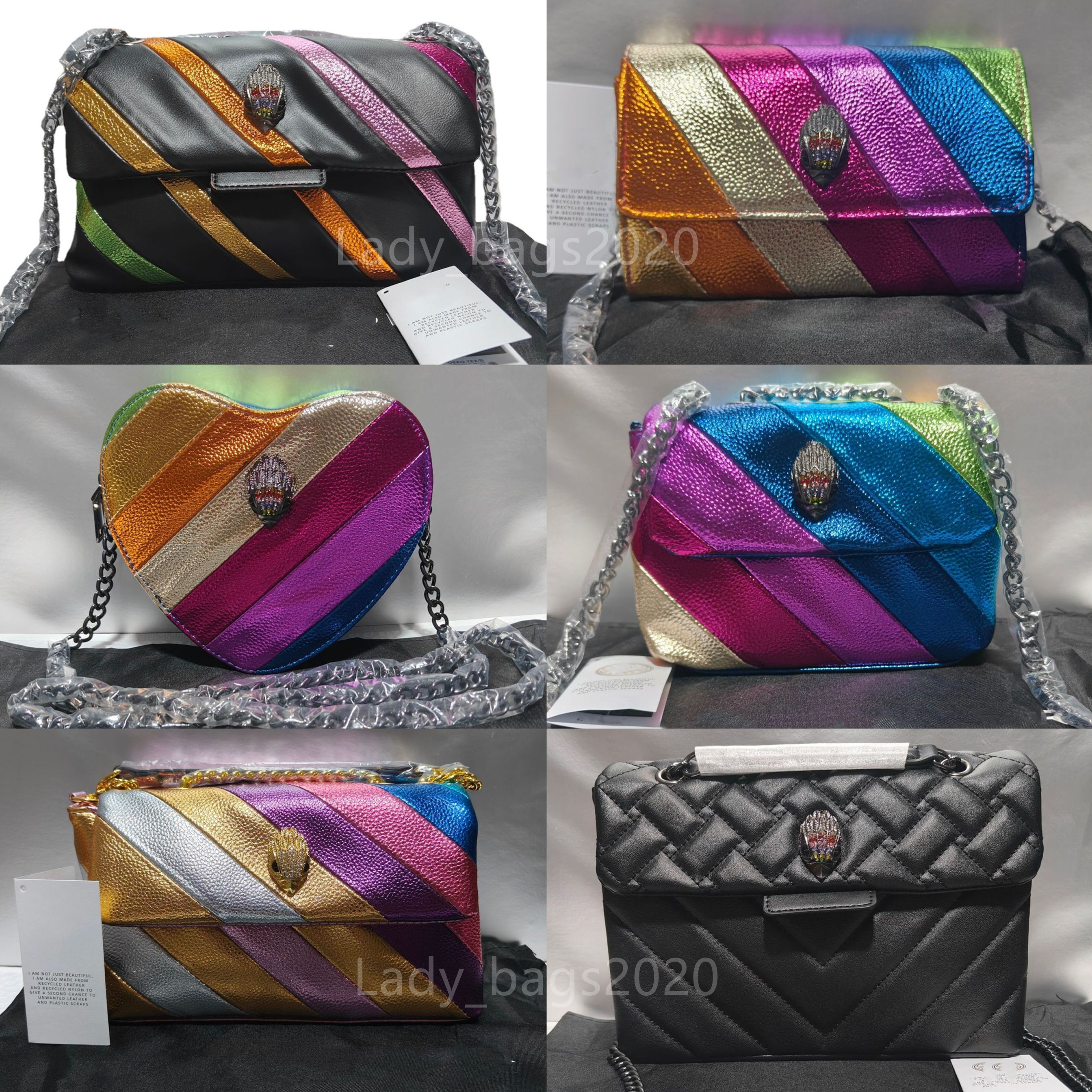 

Kurt Geiger Mini Kensington Love Heart Shoulder Bags Chain Handbag Women Rainbow Cow Leather Eagle Cross Body Bag 20cm Crossbody Purse Grils Qute Handbags LSYD, As pic 5-26cm