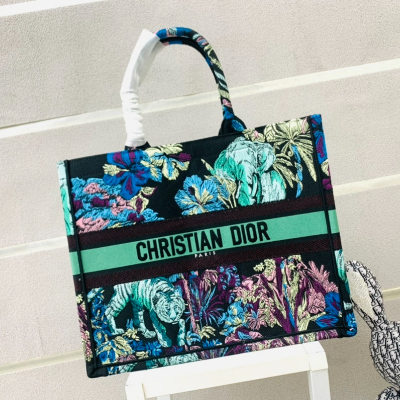 

7A Dior Book Tote Embroidery Bags 42*35*18.5cm 36*27*16cm Two Sizes, Orange
