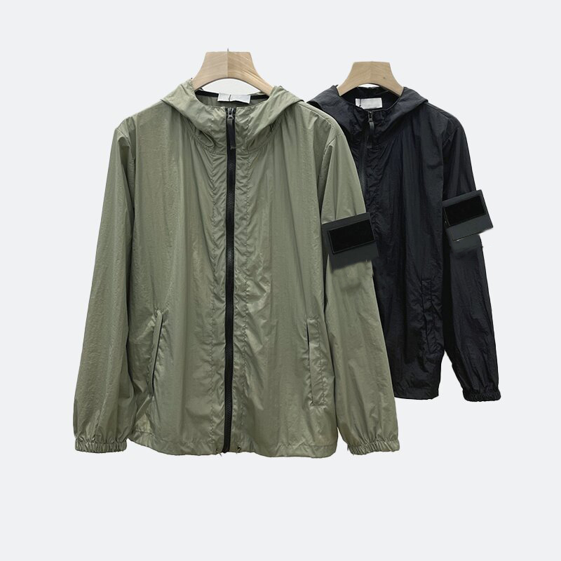 

Luxury summer mens designer jacket hooded light thin coat outdoor sports clothes windproof sunscreen windbreaker alphabet print embroidered jacket, No.3 white