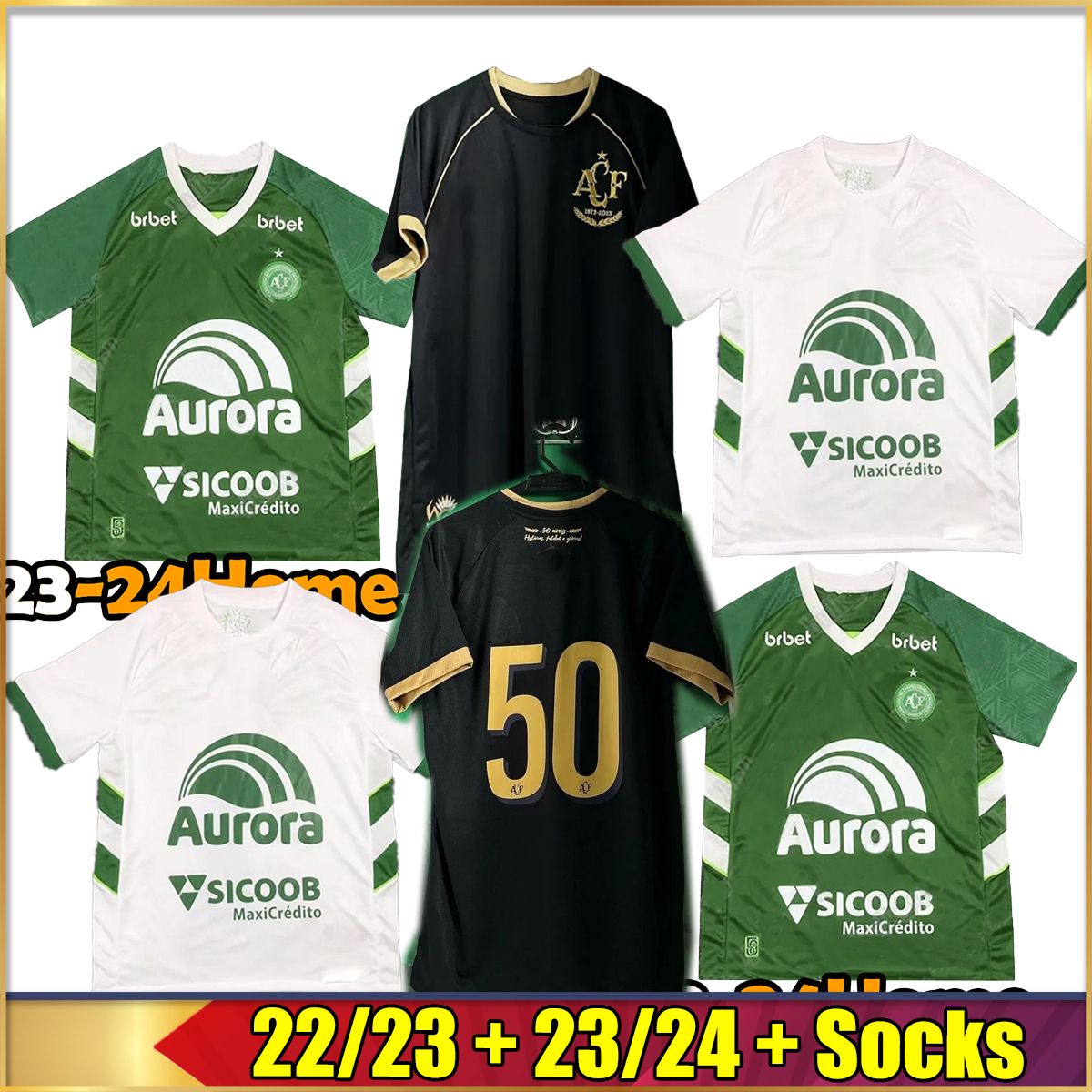 

23 24 Fabinho Chapecoense 50th Anniversary soccer Jersey 2023 2024 home away Silva Tiepo Ravanelli Geuvanio Bruno Silva maillots de football football shirts, 02