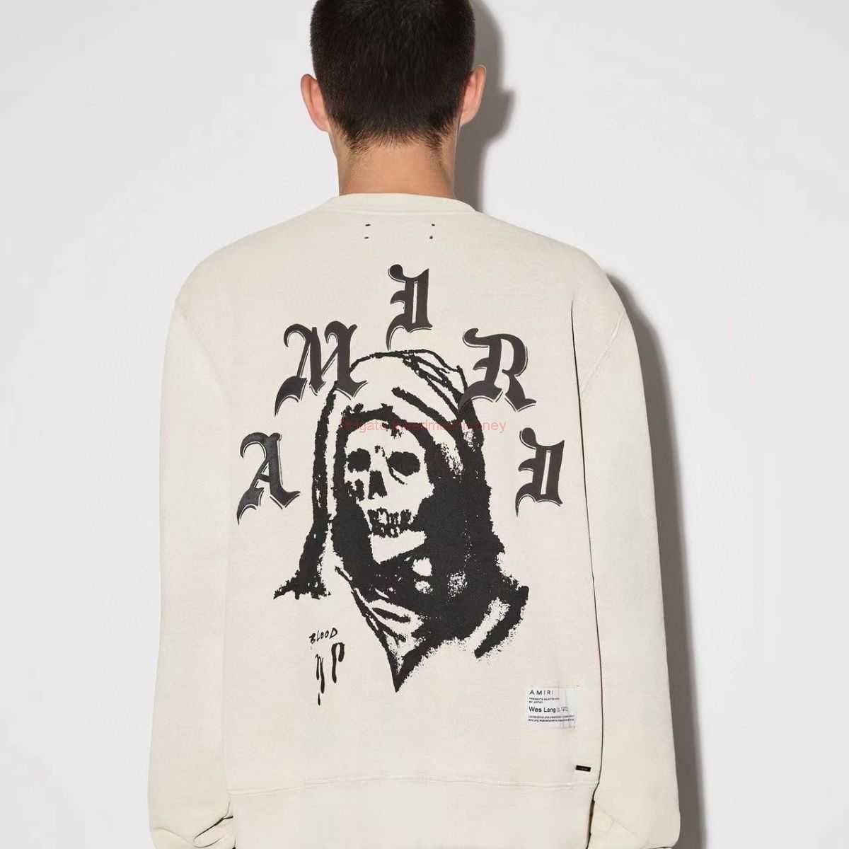 

Designer Clothing Mens Sweatshirts Amires Am Hoodies 23ss New Amies Skull Walker Letter Print Long Sleeve Pullover Round Neck Loose Apricot Mens Womens Sweater Fash, Shipping fee