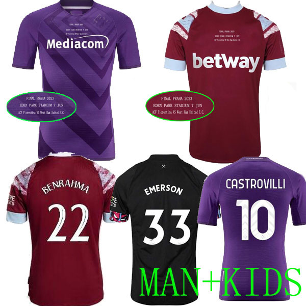 

22 23 BOWEN RICE SCAMACCA Fiorentina Soccer Jersey FINAL PRAHA Prague Maiden L.PaquetA KEHRER BENRAHMA ANTONIO EMERSON 2023 football Shirt Mens AGUERD wEsT HaMs esw, Third away