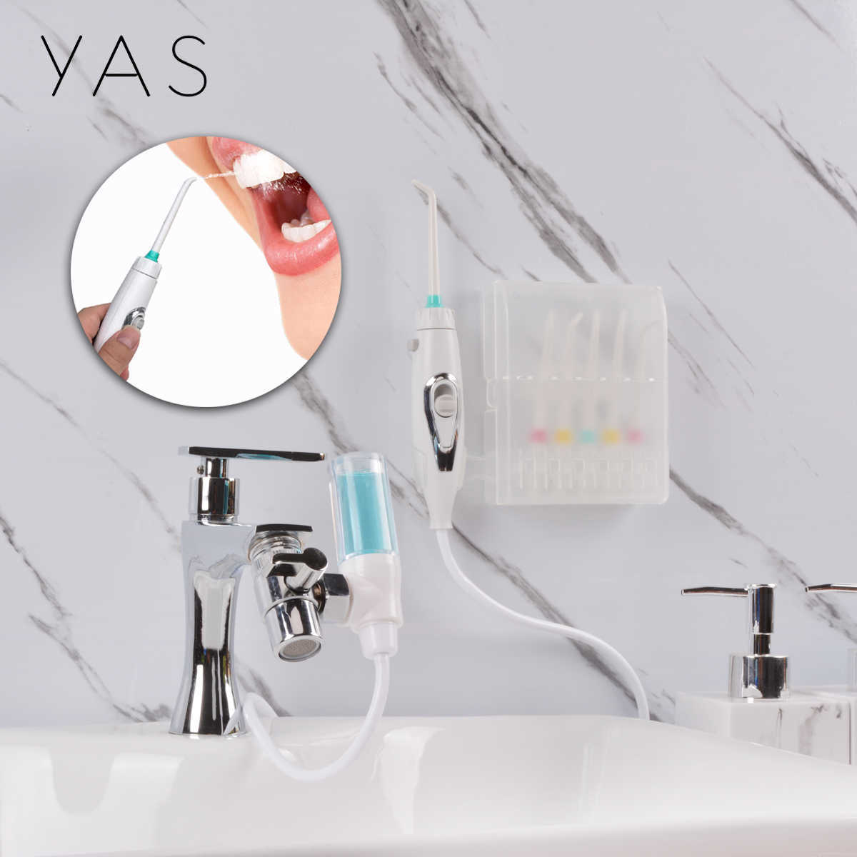 Oral Irrigators YAS Dental Recommen Silent Oral Irrigator Faucet Jet Water Flosser Brush Tooth SPA Cleaning Teeth Whitening Mouthwash Device G230-image-868077449