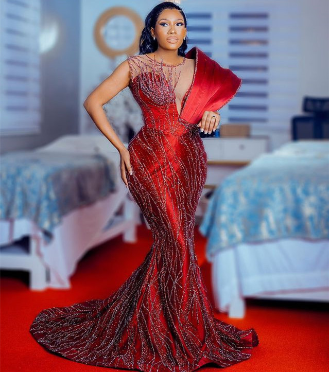 

2023 May Aso Ebi Burgundy Mermaid Prom Dress Beaded Sequined Lace Evening Formal Party Second Reception Birthday Engagement Gowns Dress Robe De Soiree ZJ301, Pink