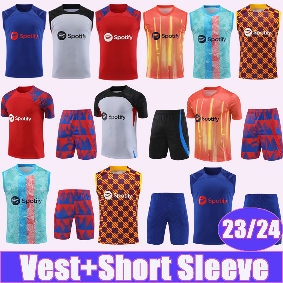 

2023 2024 Barcelona Training Wear Short Sleeve Kit Soccer Jerseys PEDRI LEWANDOWSKI ANSU FATI FERRAN RAPHINHA GAVI Footall Shirt Vest Uniforms, 418g7415 23 24 training wear vest tops