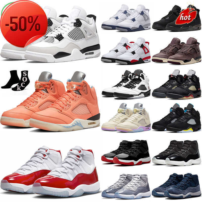 

2023 OG Cherry 4 5 11 Retro Mens Basketball Shoes Jumpman 4s Military Black Cat Midnight Navy 11s Bred Cool Grey 5s Crimson Bliss Sail Men Women, 5s #2