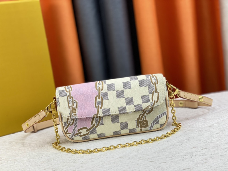 

Designer Women Wallet On Chain Ivy Shoulder Bag Luxury Brand Coated Canvas Chains Graffiti Nautical Print Crossbody Bags Sac Recoleta Lady Leather Straps Handbag, White