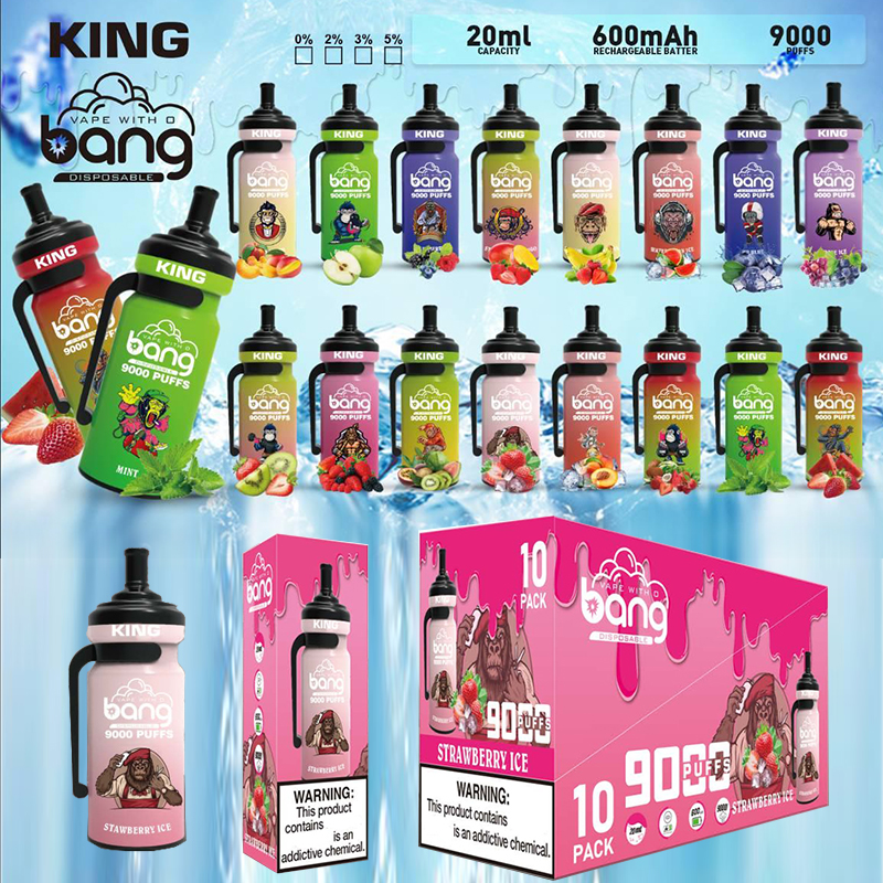 

Original Bang Bar Disposable E cigarette 9000 puffs vape pen 20ml prefilled pod 600 mAh Recharge battery Mesh Coil vapor devices 16 Flavors