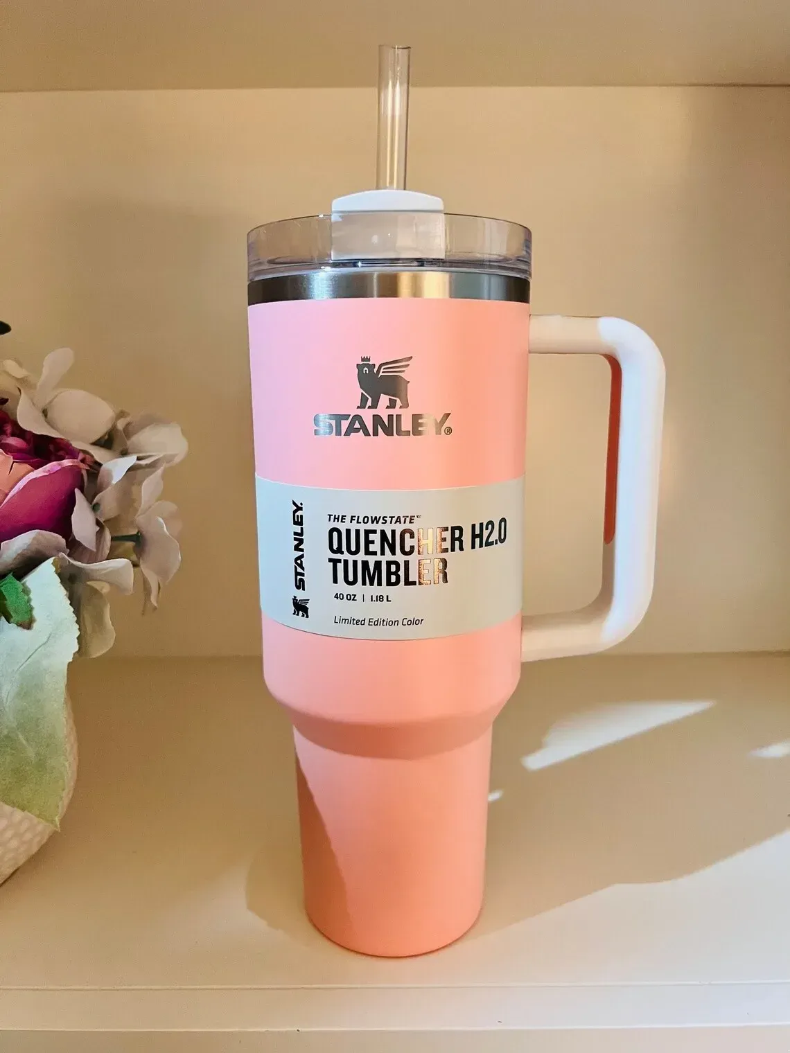 

stanley quencher 40oz tumbler With Handle Insulated Tumblers Lids Straw Stainless Steel Coffee Termos Cup With logo Pink tt0523, Custom