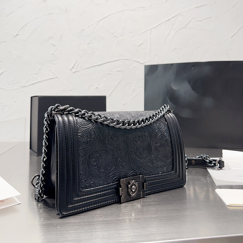 

Channel Purses Handbag Calfskin Leather Small bag Adjustable Shoulder Strap Quilted Luxury Shopping Bag for Women Wallets 25CM, Red-25cm