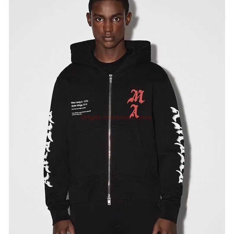 

Designer Clothing Mens Sweatshirts Amires Am Hoodies Amies Trendy New Casual Zippered Cardigan with Printed Hooded Black Loose Versatile Mens Womens Sweaters Fash, Shipping fee