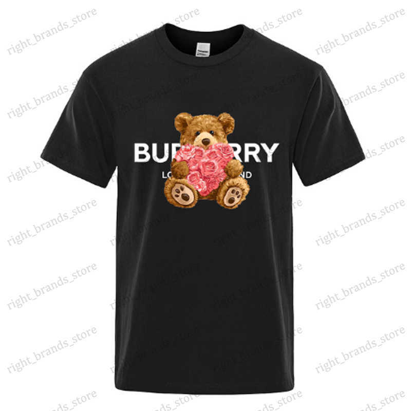 

Men' T-Shirts Free Shipping Summer Luxury T-Shirt Crew Neck Men' Women' Loose Casual Tees Bear Print Street Short Sleeve 2023 Brand Tops T230523