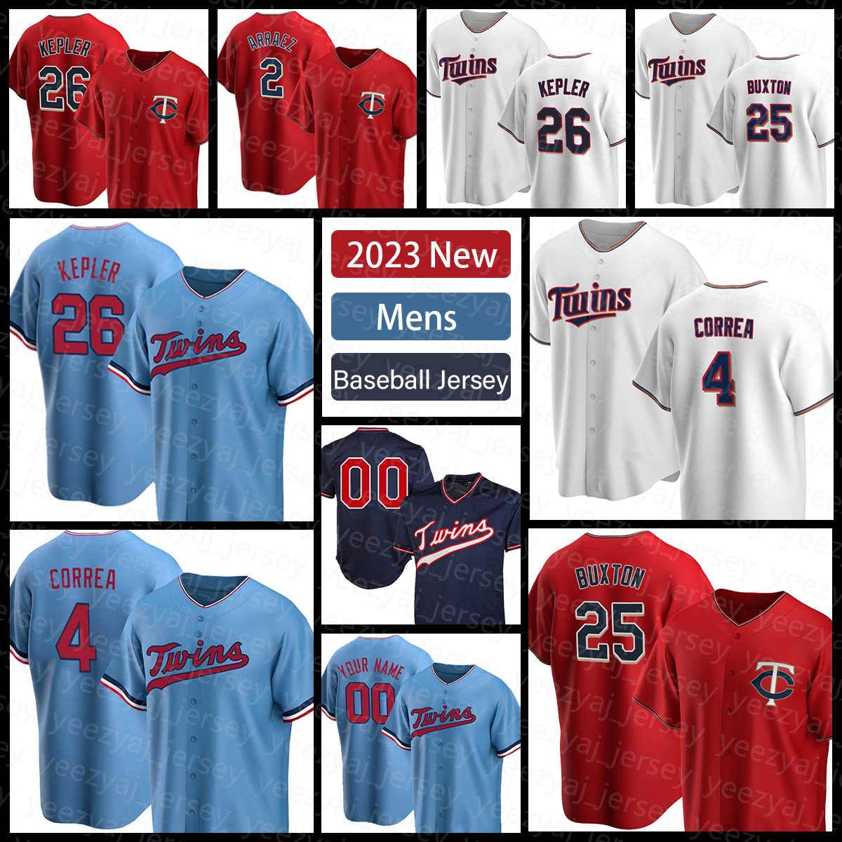 

New Baseball Jersey 2023 Man 26 Max Kepler 4 Carlos Correa Minnesota 25 Byron Buxton Harmon Killebrew Twins Kirby Puckett Rod Carew Jorge Polanco 49 Pablo Sonny Gray, Jersey(shuangcheng)