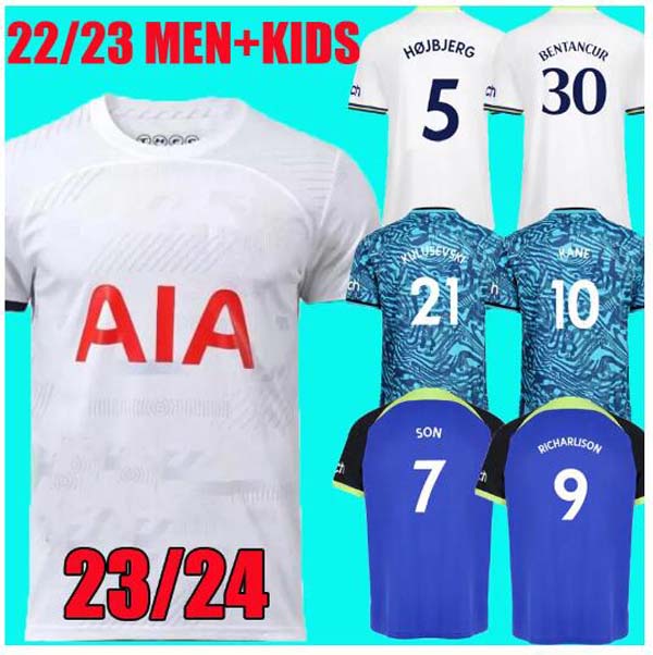 

22 23 24 SON KANE Soccer Jerseys 2023 2024 jersey Football shirt PERISIC LENGLET ROMERO REGUILON KULUSEVSKI BENTANCUR RICHARLISON BERGWIJN SPENCE SKIPP Men KIDS kit, 22 23 away man 1