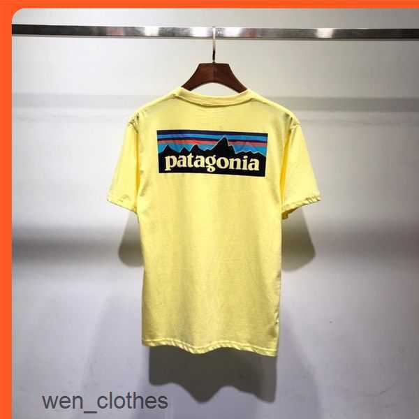 

2023 Patagonias Letter Print Doodle High Street Top Tees Mens Women Short Sleeve Tee Cotton T-shirt Streetwear 4 CLF0, Color4