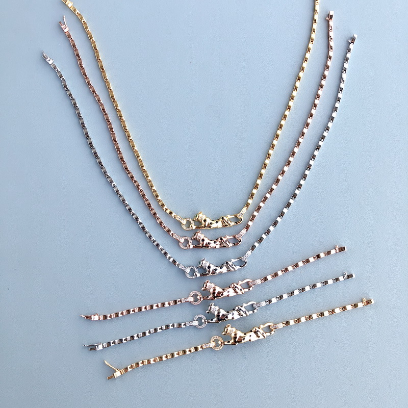 Style de collection de créateurs Paramètres de collier de bracelet épais Zircon Diamond Black Perts Green Eyes Leopard Dîner Bijoux avec une bouc