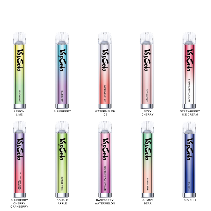 

Original Vapsolo Crystals 600 Puffs Disposable E-cigarettes Features 2.6ml Vape 2% Non-Recharge 400mAh Integrated Battery Associated 10 Flavors Available