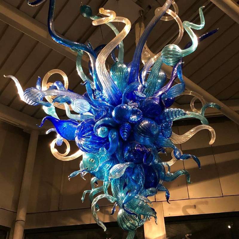 

Contemporary Blown Glass LED Chandelier Bedroom Pendant Lamp 110v-240v LED Bulbs Luster Light