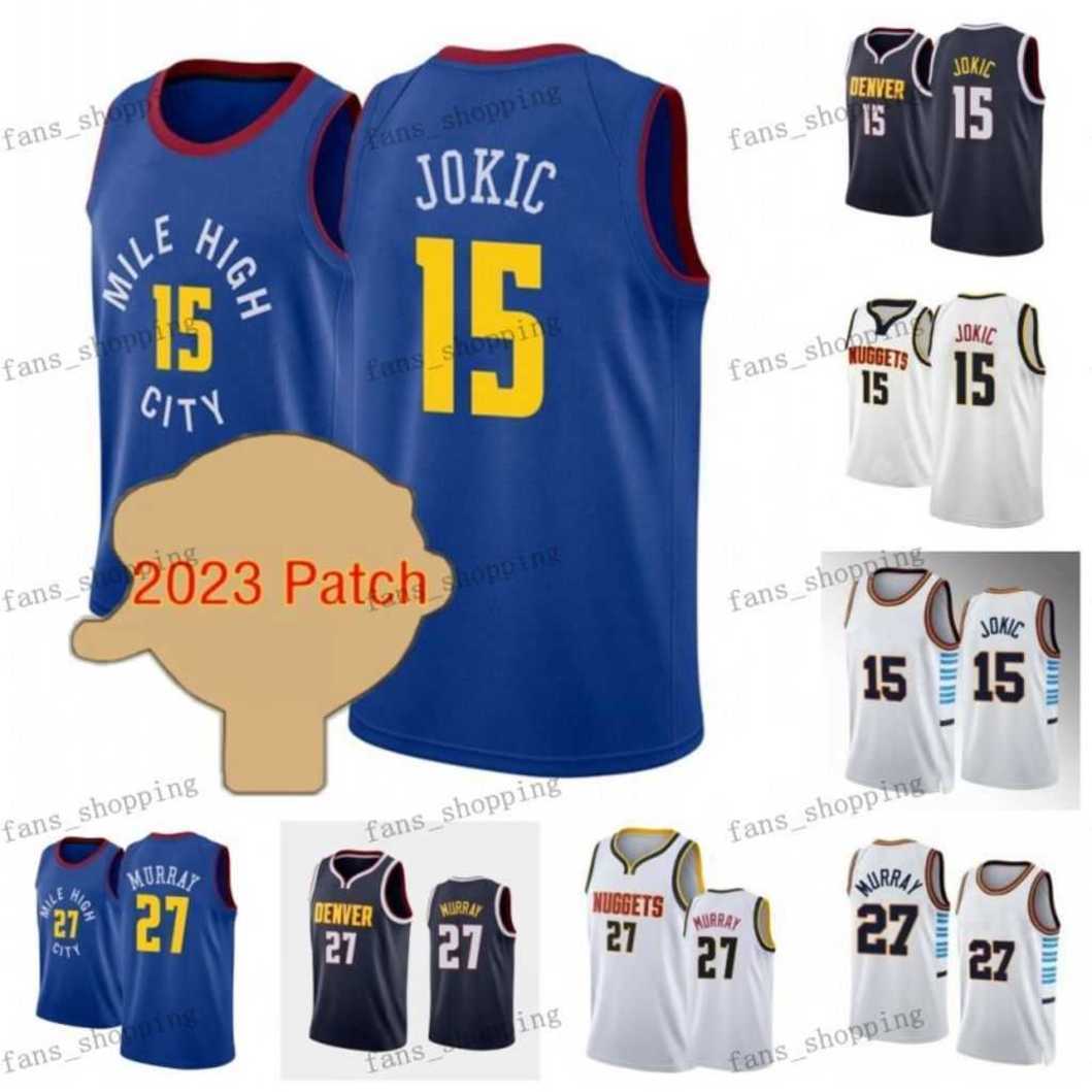 

27 Jamal 15 Jokic Murray Jersey Basketball Jerseys 5 Kentavious Caldwell-Pope 1 Michael Porter Jr. 50 Aaron Gordon 10 Jack White add 2023 Finals Patch, As