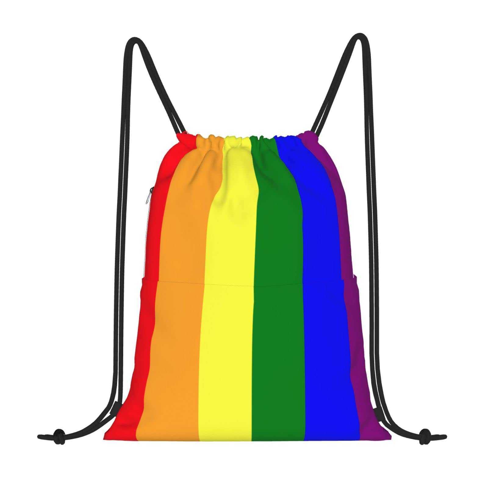 

Lgbt Homosexual Rainbow Drawstring Bag Design Creative Storage Bag Polyester Stretch Bag 230524, 34*41cm