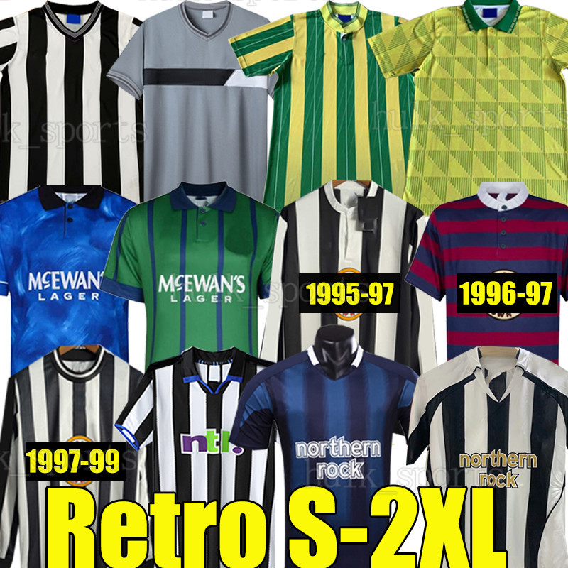 

91 92 94 95 96 97 98 99 05 06 Newcastl e SHEARER Retro soccer jerseys Bellamy HAMANN PINAS 1983 84 85 1997 BATTY ASPRILLA UNITED OWEN classic Vintage Jersey football shirt, 1995-97 home