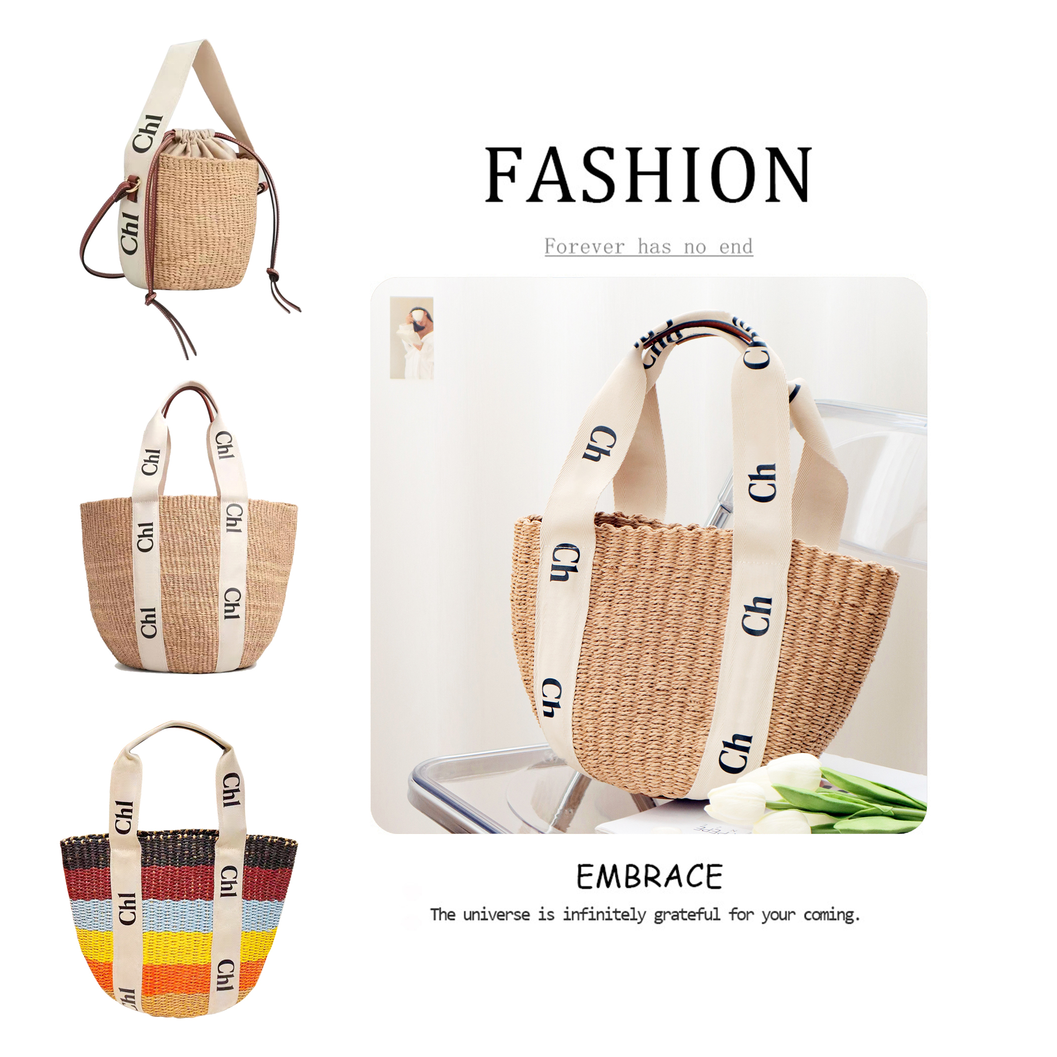 

Fashion large Woody Raffias travel Beach basket tote Bags Womens mens Designer Purses summer weave Straw Shoulder luxury Crossbody handbags gym shopping clutch bag