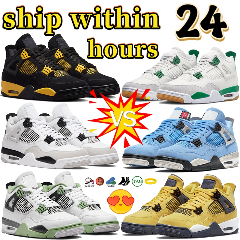 

Designer 4 4s Basketball Shoes x Pine Green thunder 2023 Military Black University Blue Seafoam black cat photon dust men sneakers Motorsports women trainers, 12 storm blue