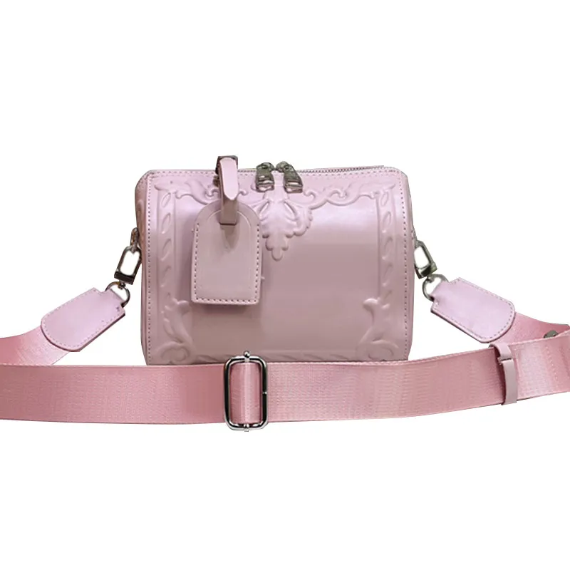 

3A Designer Bags M44954 Cowhide Embossed 20 26cm Womens Crossbody Shoulder Pillow Bag Sac Plat Mini Purse Handbags Luxury Bags Leather Silvery Hardware Nylon Strap, Grey