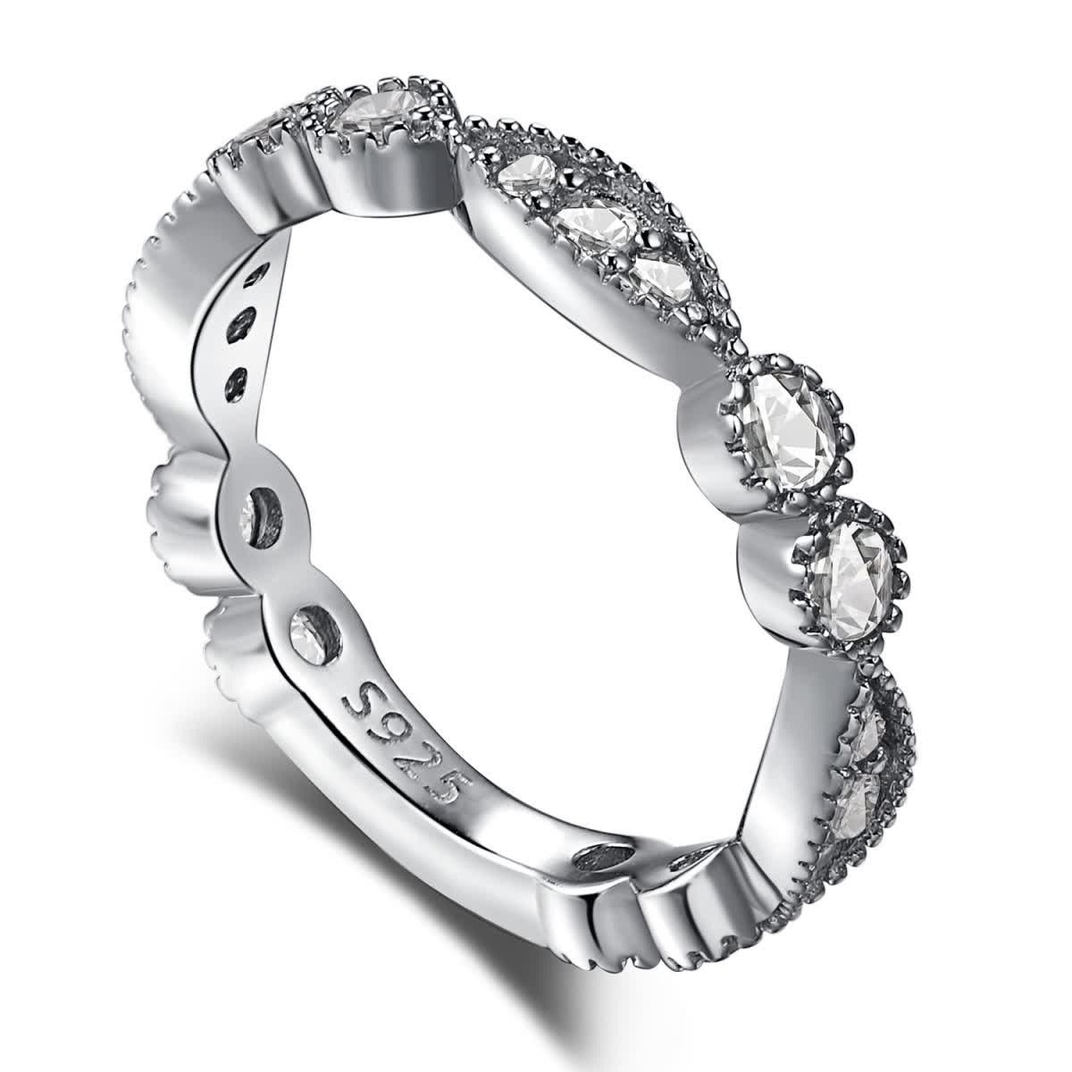 

GemKing NE120277 Stackable Luxury 5A CZ Stone Engagement Wedding S925 Sterling Silver Women Rings Jewelry Fashion