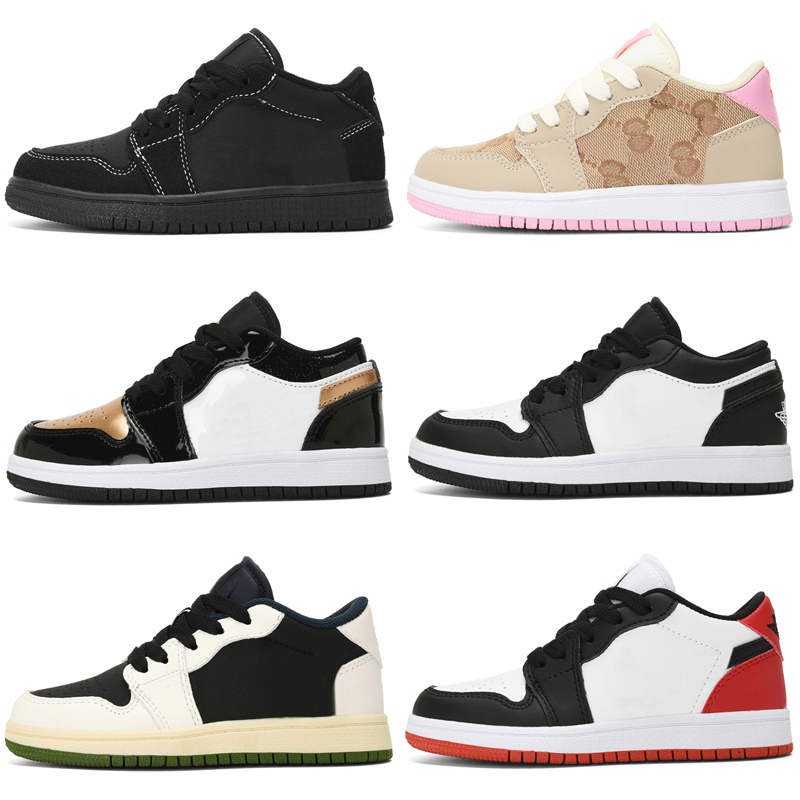 

1s Low Shoes Kids Youth Born Infant Toddler Trainers Boys Girls kid shoe Pine Green Chicago sneakers desiganer trainers sneaker boy J 1 chidren size 24-37, As photo 9