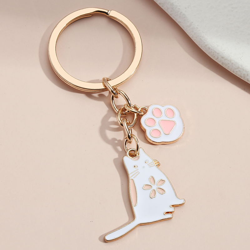 

Cute Keychain Cat Pet Paw Key Ring Animal Footprints Key Chains Souvenir Gift For Women Men Handbag Accessorie Handmade Jewelry